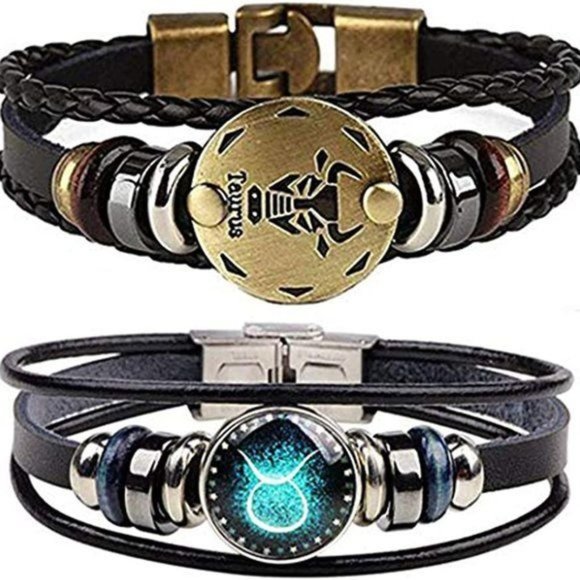 New Constellation Braided Rope Bracelet - Punk Alloy Leather Bracelet - Picture 10 of 14